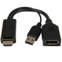Адаптер Cablexpert HDMI - DisplayPort V 2.0 (M/F), 0.1 м, черный (A-HDMIM-DPF-01) коробка