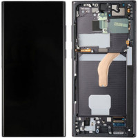 Дисплей Samsung SM-S908 Galaxy S22 Ultra (2022) в сборе с сенсором и рамкой Phantom Black service orig (L23520)