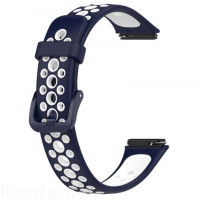 Ремешок BeCover Vents Style для Huawei Band 7/Honor Band 7 Blue-White (709442)