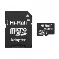 Карта памяти MicroSDHC  16GB UHS-I Class 10 Hi-Rali + SD-adapter (HI-16GBSD10U1-01)