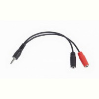 Аудио-кабель Cablexpert 3.5 мм - 2х3.5 мм (M/F), 0.2 м, Black (CCA-417) 