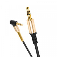 Аудио-кабель Hoco UPA02 Spring 3.5 мм - 3.5 мм (M/M), 1 м, угловой, черный (UPA02SB)