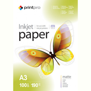 Фотобумага PrintPro матовая 190г/м2 A3 100л (PME190100A3)