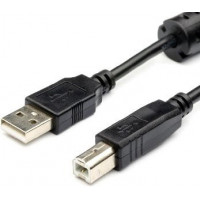 Кабель Atcom USB - USB Type-B V 2.0 (M/M), 1.5 м, феррит, черный (5474) 