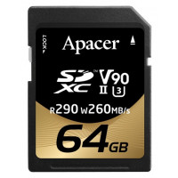 Карта памяти SDXC  64GB UHS-II/U3 Class 10 Apacer (AP64GSDXC10V9-R)