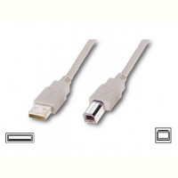 Кабель Atcom USB - USB Type-B V 2.0 (M/M),  0.8 м, Ferrite, белый (6152) пакет 