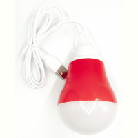 USB-светильник с LED-лампочкой Dengos, шнур ~1м, 5V, 5W, Red (LED-BULB-5V5W-RED)