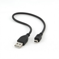 Кабель Cablexpert USB - mini USB V 2.0, 0.3 м, черный (CCP-USB2-AM5P-1)
