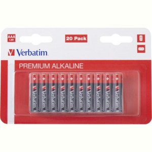 Батарейка Verbatim Alkaline AAA/LR03 BL 20шт