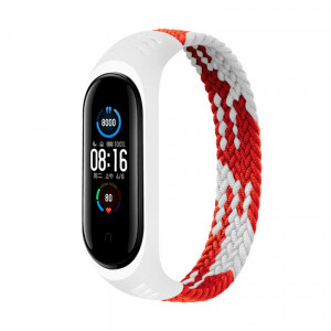 Ремешок BeCover Elastic Nylon Style для Xiaomi Mi Smart Band 5/Mi Smart Band 6 Size S Red/White (706137)