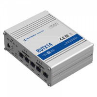 Беспроводной маршрутизатор Teltonika RUTX14 (RUTX14000100) (industrial, AC1200, BLE, 1xGE WAN, 4xGE LAN, 2xSIM, 4G/LTE.Cat12, Агрегация, USB, MODBUS, 4 pin DC, IP30, ALU Case, RMS, CLI, IoT, монтаж DIN rail,  4xSMA для LTE, 2xRP-SMA для WiFi, 1xRP-SMA для