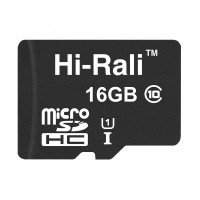 Карта памяти MicroSDHC  16GB UHS-I Class 10 Hi-Rali (HI-16GBSD10U1-00)