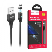 Кабель Hoco U76 Fresh USB - Lightning, магнитный, 1.2 м Black (U76B)