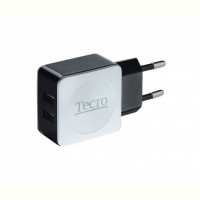 Сетевое зарядное устройство Tecro (2xUSB, 2.1A) Black, White (TR-CHG02-BW)