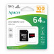 Карта памяти MicroSDHC  64GB UHS-I Class 10 Apacer + SD adapter (AP64GMCSX10UB-R)