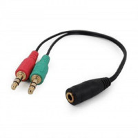 Аудио-кабель Cablexpert 3.5 мм - 2х3.5 мм (F/M), 0.2 м, черный (CCA-418) 