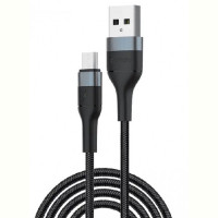 Кабель Foneng X51 1M Spiral Braided Cable USB - microUSB 3A 1м Black (X51-CA-MU)