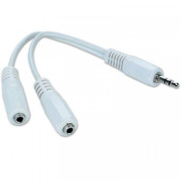Аудио-кабель Cablexpert 3.5 мм - 2х3.5 мм (M/F), 0.1 м, White (CCA-415W)