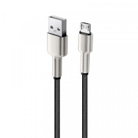 Кабель ColorWay USB-microUSB, head metal, 2.4А, 1м, Black (CW-CBUM046-BK)