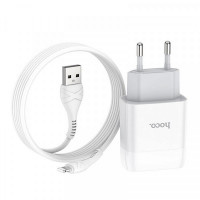 Зарядное устройство Hoco C72A Glorious (1USB, 2.1А) White (6931474712998) + кабель Lightning