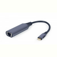 Адаптер Cablexpert USB Type-C - RJ-45 (M/F), 0.15 м, Black (A-USB3C-LAN-01) 