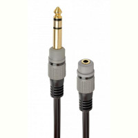 Аудио-кабель Cablexpert 3.5 мм - 6.35 мм (F/M), 0.2 м, черный (A-63M35F-0.2M)