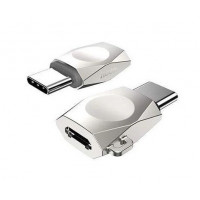 Адаптер Hoco UA8 micro USB - USB Type-C (F/M), серебристый (UA8S)