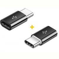Адаптер XoKo AC-014 micro USB - USB Type-C (F/M), 2шт., Black (XK-AC014-BK2)