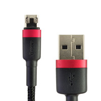 Кабель Baseus Cafule Cable Micro 1m, 2.4A, Black-Red