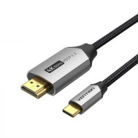 Кабель Vention Cotton Braided USB-C to HDMI Cable 1.5M Black Aluminum Alloy Type Код: 452410-14