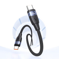 Кабель Usams US-SJ632 U85 Type-C To Type-C PD100W Aluminum Alloy Fast Charging & Data Cable black Код: 437400-14