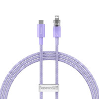 Кабель Baseus Explorer Series Fast Charging Cable with Smart Temperature Control Type-C to iP 20W 1m Purple Код: 457040-14