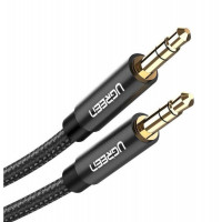 Аудіо кабель UGREEN AV112 3.5mm Male to 3.5mm Male Cable Gold Plated Metal Case with Braid 2m (Black) (UGR-50363)