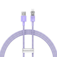 Кабель Baseus Explorer Series Fast Charging Cable with Smart Temperature Control USB to iP 2.4A 1m Purple Код: 457030-14