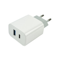 Мережевий зарядний пристрій Mibrand MI-33 GaN 30W Travel Charger USB-A + USB-C White Код: 405270-14