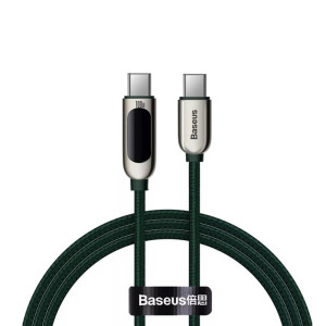 Кабель Baseus Display Fast Charging Data Cable Type-C to Type-C 100W 2m Green Код: 457080-14