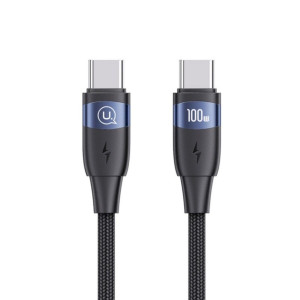 Кабель Usams US-SJ632 U85 Type-C To Type-C PD100W Aluminum Alloy Fast Charging & Data Cable black Код: 437400-14