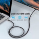 Кабель Vention Cotton Braided USB-C to HDMI Cable 1.5M Черное Aluminum Alloy Type Код: 452410-14