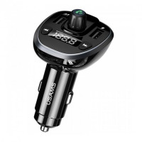 АЗП з FM-модулятором Usams US-CC115 C21 Dual USB 3.4A Digital Display Wireless FM Car Charger Black Код: 409960-14