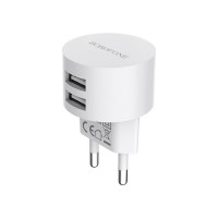 Мережевий зарядний пристрій BOROFONE BA23A Brilliant dual port charger set(Lightning) White Код: 405080-14