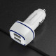 Автомобільний зарядний пристрій BOROFONE BZ14 Max dual port ambient light car charger White Код: 405260-14