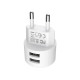 Мережевий зарядний пристрій BOROFONE BA23A Brilliant dual port charger set(Lightning) White Код: 405080-14
