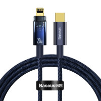 Кабель Baseus Explorer Series Auto Power-Off Fast Charging Data Cable Type-C to IP 20W 2m Blue