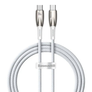 Кабель Baseus Glimmer Series Fast Charging Data Cable Type-C to Type-C 100W 1m Белый Код: 457021-14