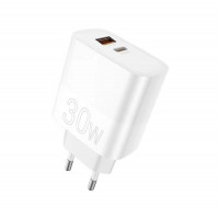 Зарядний пристрій WUW-C208 30W PD USB-C + USB QC3.0 18W белый Код: 441901-14