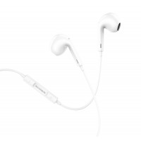 Навушники BOROFONE BM30 Max Acoustic wire control earphones for iP with mic White Код: 432421-14