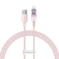 Кабель Baseus Explorer Series Fast Charging Cable with Smart Temperature Control USB to iP 2.4A 1m Pink Код: 457011-14