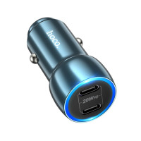 Автомобільний зарядний пристрій HOCO Z48 Tough 40W dual port(2C) car charger Sapphire Blue Код: 405551-14