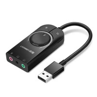Звукова карта UGREEN CM129 USB External Stereo Sound Adapter 15cm (Black)(UGR-40964)