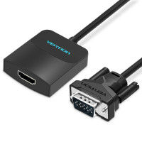 Адаптер Vention VGA to HDMI Converter with Female Micro USB and Audio Port 0.15M Black (ACNBB)